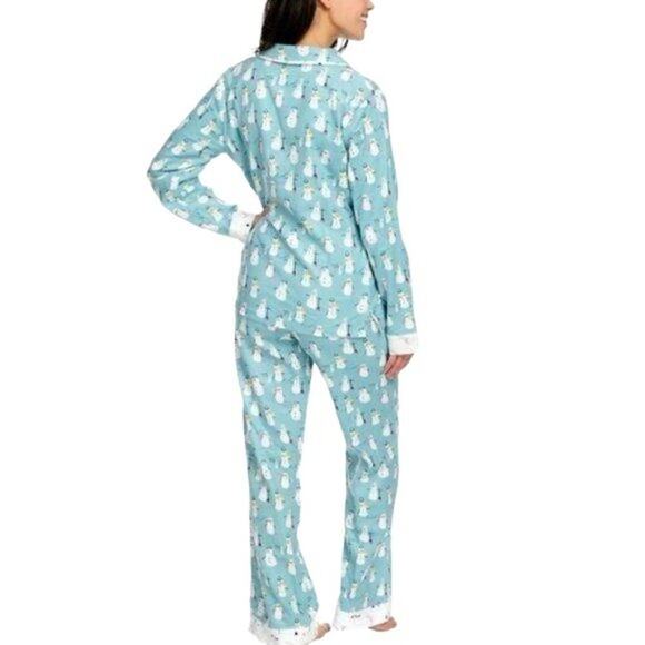 Munki Munki Womens Snowman Flannel Pajama Set Super Soft Cozy Size XXLarge - Picture 15 of 15